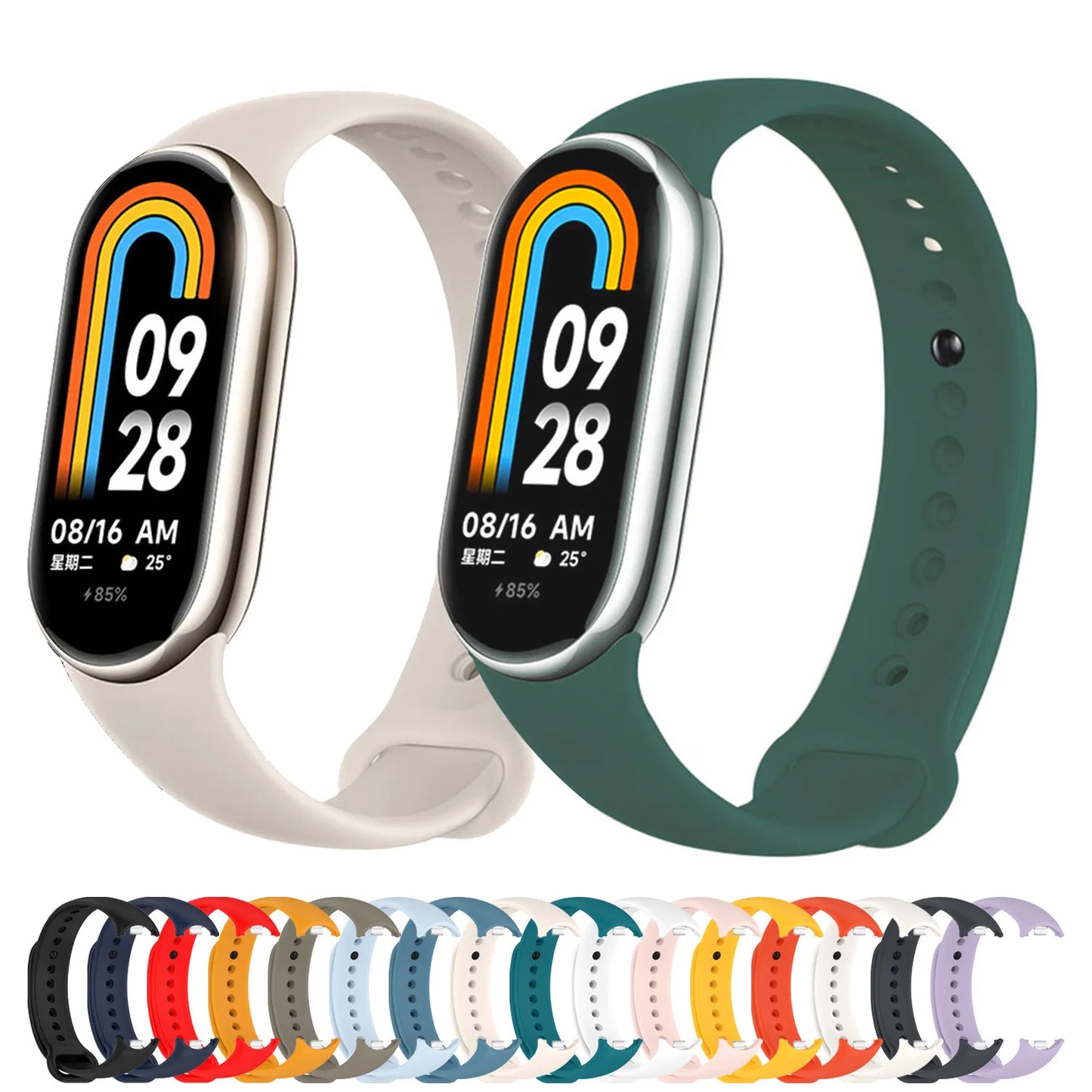 Silicone Bracelet for Mi Band 9 8 Strap 8 NFC Accessories Sport Rubber SmartWatch Wristband belt correa Xiaomi MiBand 8 9 strap
