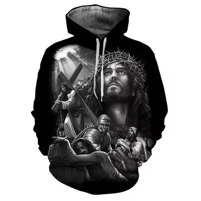 Men's Hooded 3D Digital Printing Sweater