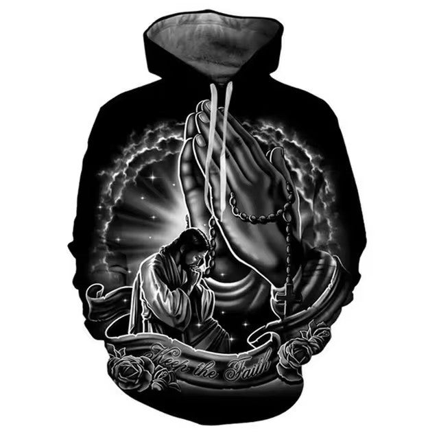 Men's Hooded 3D Digital Printing Sweater