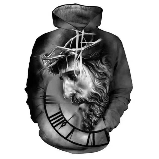 Men's Hooded 3D Digital Printing Sweater