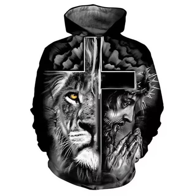 Men's Hooded 3D Digital Printing Sweater