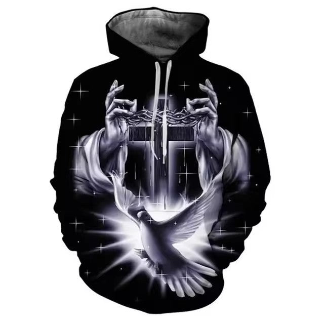 Men's Hooded 3D Digital Printing Sweater