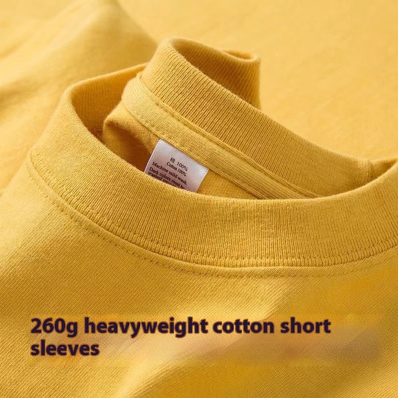Loose Half Sleeve American Small Neckline Bottoming Shirt