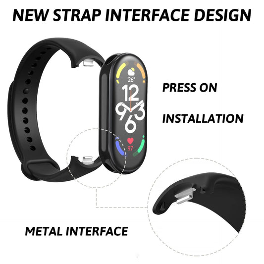 Silicone Bracelet for Mi Band 9 8 Strap 8 NFC Accessories Sport Rubber SmartWatch Wristband belt correa Xiaomi MiBand 8 9 strap