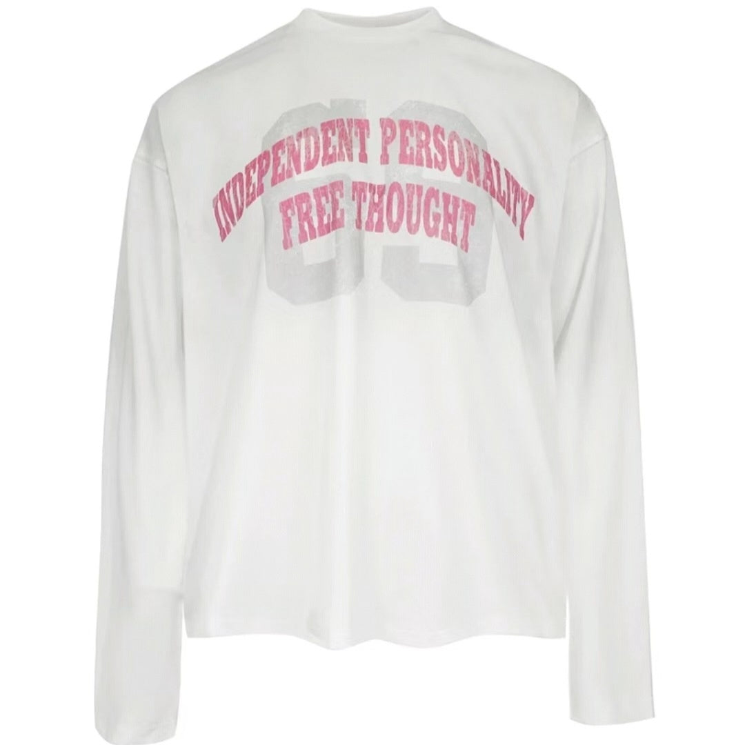 Spring And Autumn Pure Cotton Men And Women Loose Casual Top Long Sleeve