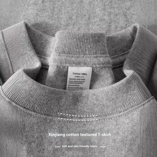 Loose Half Sleeve American Small Neckline Bottoming Shirt