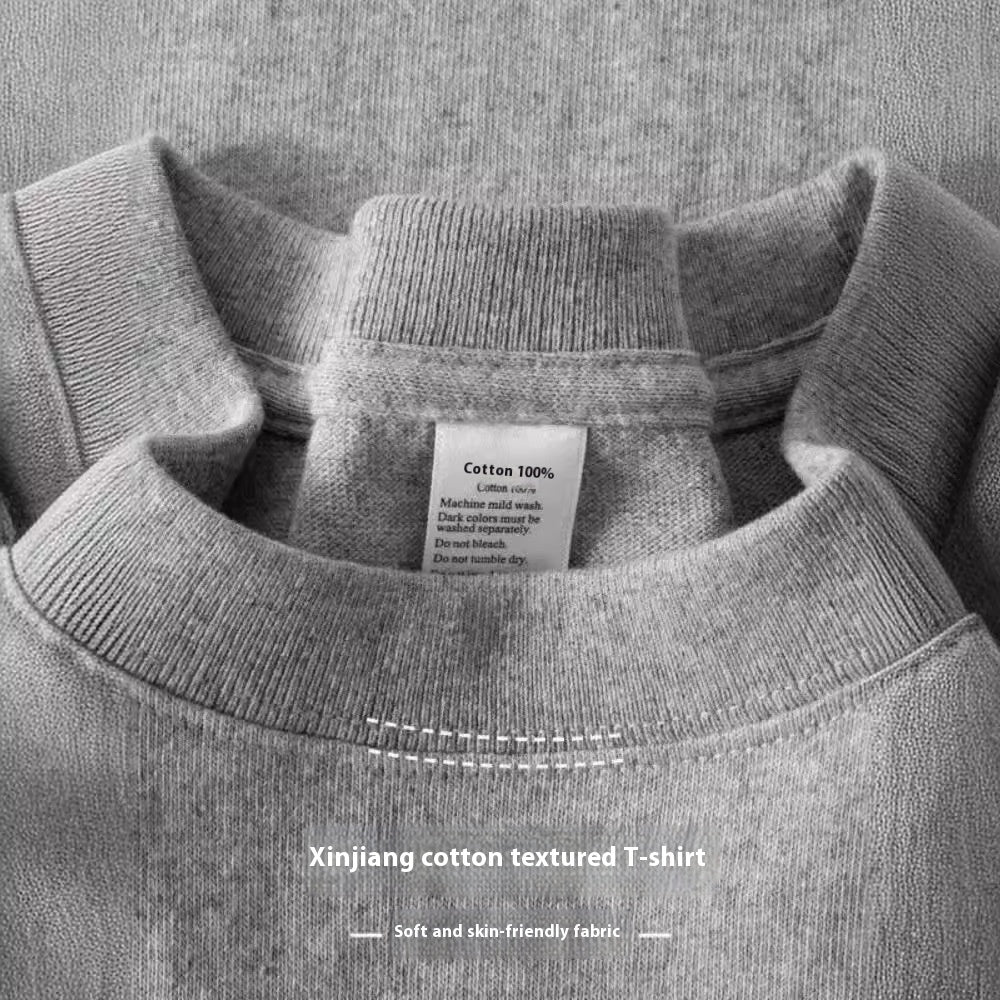 Loose Half Sleeve American Small Neckline Bottoming Shirt